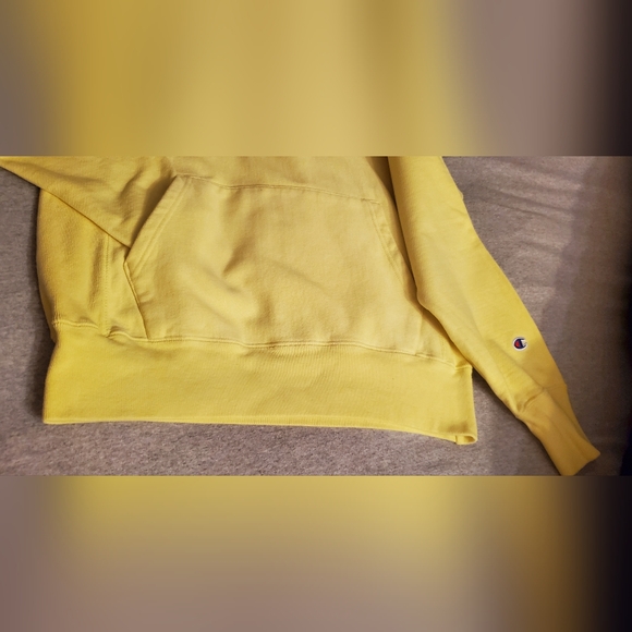 CHAMPION yellow hooded SWEATSHIRT size S - Picture 8 of 9